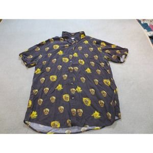 RSVLTS Van Gogh Museum Mens Shirt Extra Large Sunflower Skull AOP